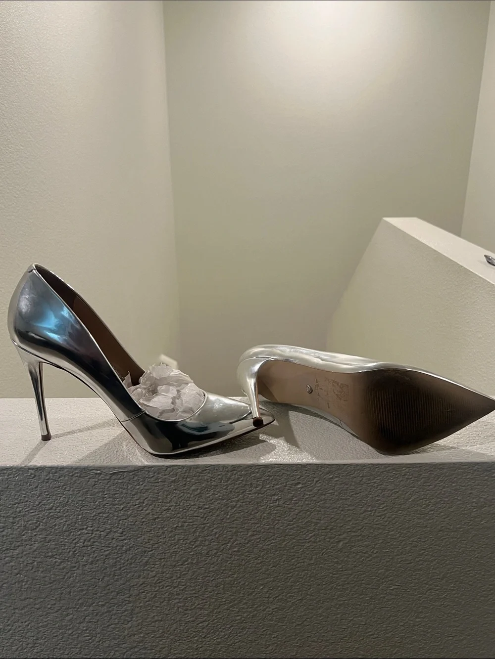 Aldo Metallic Silver Pointed Toe Stiletto Heels